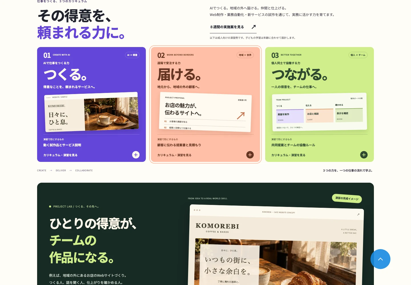 デジタル人材育成ページの画面